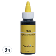 셰프마스터 리쿠아젤 수용성 식용색소 골드, 65g, 3개