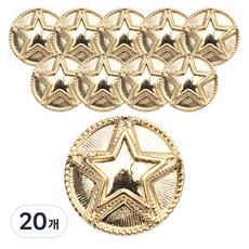 Button King 東大門鈕扣王 雙星鈕扣 11.5mm, 金色, 20個