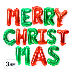 鋁箔氣球組 MERRY CHRISTMAS, 3套, 紅色, 綠色