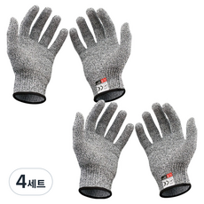 디펜즈만 칼베임방지 방검장갑 양손착용 세트, 그레이, 4세트