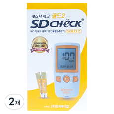 에스디바이오센서 에스디 체크 골드2 개인용 혈당측정기, SD CHECK GOLD 2 Blood Glucose Monitoring System(01GC22), 2개