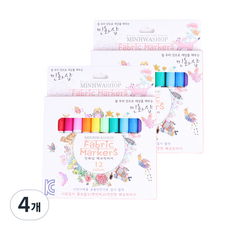 민화샵 패브릭 마카, 4개, 12색