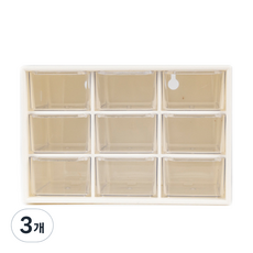 多功能基本迷你抽屜櫃 9 步, 白色, 3個