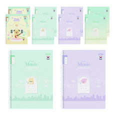 PENPIA 1 000 小學線圈筆記本 1-6年級音樂 共用 10入, 隨機出貨, 1個