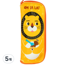 애니팜 무소음 와이드 수저 케이스, 사자, 5개