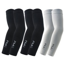 FILA 斐樂 Fit 3X Bander運動涼感袖套組, 【黑色2套+白色1套】