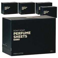 Sop Sop 衣物護理機香氛紙 纖維柔軟劑 清新棉花香 正裝, 40張, 5個