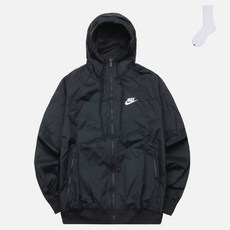 Nike 男用 Windrunner 連帽外套 CU9474-010 + welldone 襪子套組