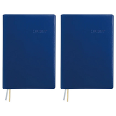 珠友文化 A6加厚膠皮橫線筆記本, 藍色, 2本