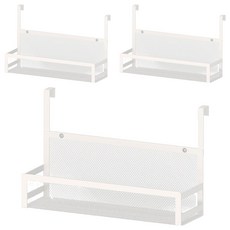 半島良品 鐵藝櫥櫃網格收納掛籃, 3個, 白色