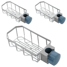 水龍頭置物架 長款 塑膠瀝水架 25x9.5x5cm 3個, 灰色, 1組