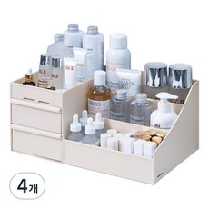 마켓플랜 멀티 화장품 정리함, 베이지, 4개