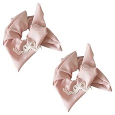 더플로우커머스 파스텔 리본포인트 사각 스크런치 2p