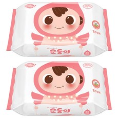 순둥이 베이직 무향 엠보싱 아기 물티슈 휴대 리필형, 2개, 20매, 55g