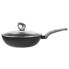 Corelle Brands 康寧餐具 WORLD KITCHEN 深炒拿鐵鍋 含蓋 台灣製 黑色, 1個, 30cm