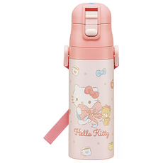 Skater 超輕量彈蓋直飲式保冷不鏽鋼水壺, 蝴蝶結Kitty, 470ml, 1個