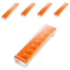 tescoma 7格一週藥盒 分裝盒, PMMA/PS/PP 塑料, 附4張貼紙, 6個