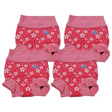 Splash About Brand New Happy Nappy 3D加強版游泳尿布褲/尿布 陽光櫻花, M, 4件