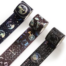 Sensibility Dakkoo 紙圖案寬遮蔽膠帶 3 件套 30mm x 3m, 1套, DAK