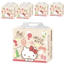 春風 kitty雙層抽取衛生紙, 100張, 10包, 7袋