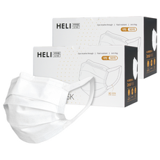 헤리 일체형 덴탈 마스크 성인용, 50개입, 2개, 화이트