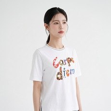 Olivia Hassler 女款撞色領口字母T恤 OHDM-TS102