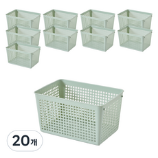 Brida 韓國製造 食品儲藏室收納籃 1號, 綠色, 20個