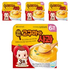 Ivenet Bebe Aibainet幼兒用貝貝一口吞紫地瓜與西梅泥 90g, 混合口味(紅薯/蘋果), 4個