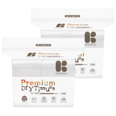 MOTHER-K 頂級乾溼兩用紙巾, 100%純棉, 160抽, 無添加, 柔軟親膚, 多用途, 160張, 2包