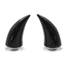 삼에스 오토바이 헬멧 장식 악마뿔 2p, 블랙