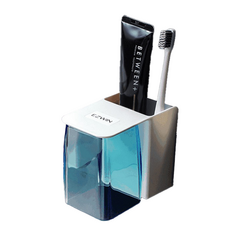 免釘壁掛式牙刷漱口杯置物架, 兩格款, 1個