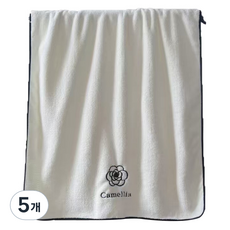 원이네 동백꽃 부드러운 바스타월 280g 극세사, 화이트, 5개