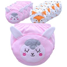 JOY MULTI 女童動物圖案如廁訓練內褲, 狐狸+小羊, 4組