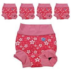 Splash About Brand New Happy Nappy 3D加強版游泳尿布褲/尿布 陽光櫻花, M, 5件