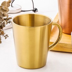 KITCHENCHOIS 雙層真空不鏽鋼馬克杯 370ml, 金色, 1個