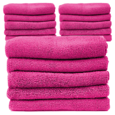 World Clean 高級經編超細纖維抹布 大型 粉紅色, 15個