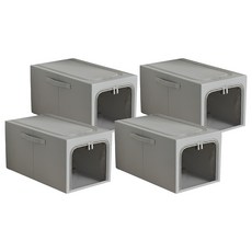 小麥購物 牛津布衣物收納箱 C464 31L, 4個, 灰色, 45 x 30 x 23cm