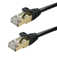 Cable CAT.7 SSTP超高速網路線, RJ45鍍金水晶頭 10Gbps 600MHz, 3m, 黑色, 1條