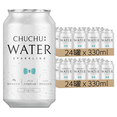 CHU-CHU 啾啾 氣泡水, 2.4GV香檳級細緻氣泡, 優質純淨水源, 原味, 330ml, 48罐