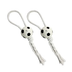 DING DONG PET 寵物乳膠足球拉繩玩具 35cm+38cm 2入組, 混色, 1組