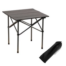 와이에스컴퍼니 접이식 캠핑 롤테이블 + 보관가방 세트, 블랙