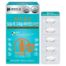 네이처드림 뼈에 좋은 칼슘 마그네슘 비타민D 아연 영양제, 30정, 1개