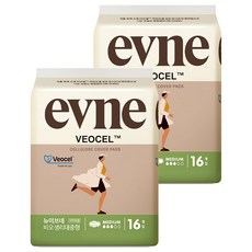 evne New Biocell 蝶翼型衛生棉, 中型, 16入, 2個