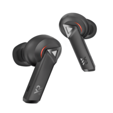 XROUND AERO PRO 真無線耳機，超低延遲30ms，兼容PC/PS5/手機，重低音強化模式, XAW-02, 曜石黑