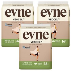 evne New Biocell 蝶翼型衛生棉, 中型, 16入, 3個