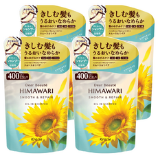 Kracie 葵緹亞 HIMAWARI 向日葵順柔修護洗髮精補充包 400ml, 4包