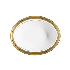 하빌랜드 벵돔플레이스 베지터블 접시, 화이트 + 골드 + 그레이, 1개