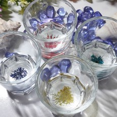 野花香氣押花蕾絲花燒酒杯4件禮品組, 隨機出貨, 1套