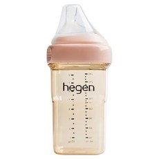 hegen 金色奇蹟PPSU多功能方圓型寬口奶瓶, 嫣粉, 240ml, 1個
