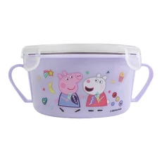 佩佩豬 不銹鋼雙耳隔熱餐盒, 紫色, 1個